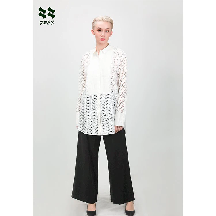 Bomuldsbluse med broderi